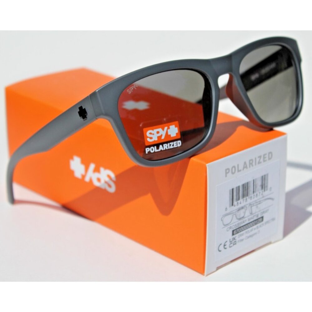 SPY OPTICS Crossway POLARIZED Sunglasses Matte Gray/Gray Black Spectra NEW